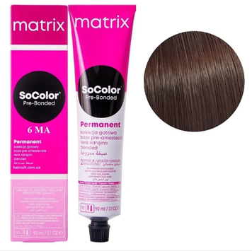 Крем-краска Matrix SoColor Pre-Bonded Cream Permanent №6MA Темный пепельный блондин мокко 90 мл 00-00026548 фото