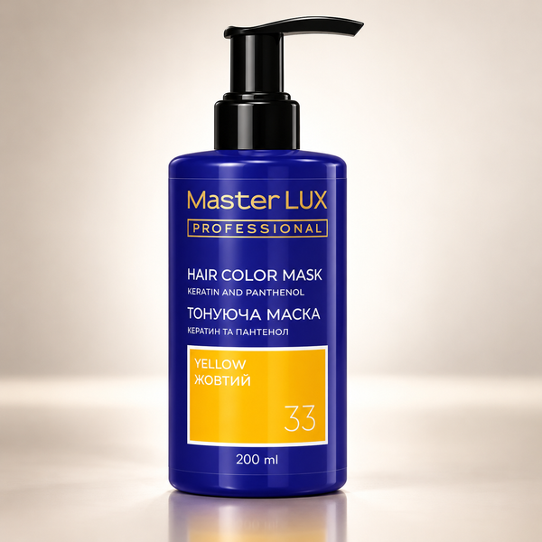 Маска тонуюча для волосся Master LUX Professional Hair Color Mask №33 Yellow 200 мл 00-00024051 фото