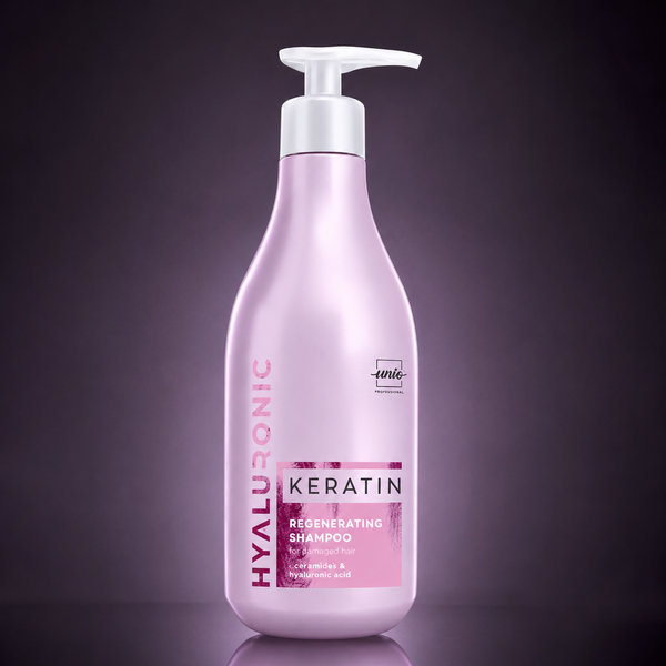Шампунь для ломких и поврежденных волос Unic Hyaluronic Keratin Regenerating Shampoo 500 мл 00-00024329 фото