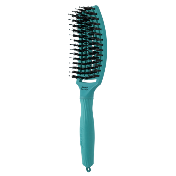 Щітка для волосся Olivia Garden FingerBrush Care Iconic Boar&Nylon Blue Lagoon 00-00025333 фото