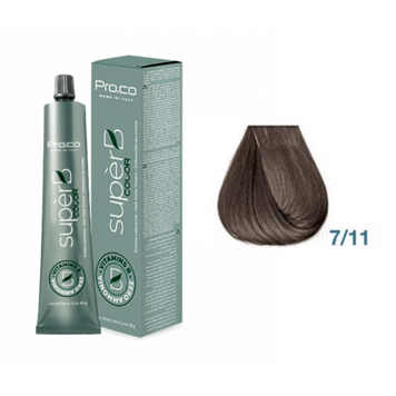 Фарба для волосся безаміачна Pro.Color Super B №7.11 Intensive Ash Natural Blond 100 мл 00-00021246 фото