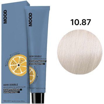 Краска безаммиачная для волос Mood Demi Double №10/87 Платиновий блонд коричнево-жемчужний 100 мл 00-00026923 фото
