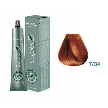 Фарба для волосся безаміачна Pro.Color Super B Hair Color Cream №7.34 Golden Copper Blond 100 мл 00-00021247 фото