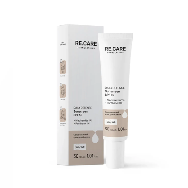 Крем солнцезащитный для лица Re.Care Daily Defense Sunscreen SPF 50 30 мл 00-00027538 фото