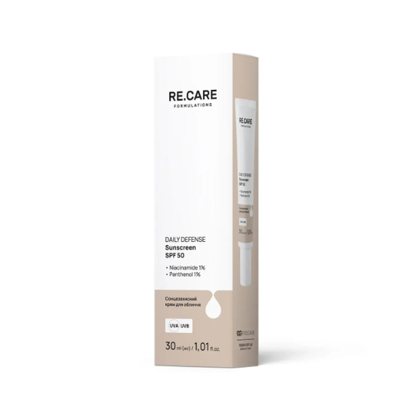 Крем солнцезащитный для лица Re.Care Daily Defense Sunscreen SPF 50 30 мл 00-00027538 фото