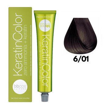 Крем-краска безаммиачная для волос BBCos Keratin Color №6.01 Dark Blond 100 мл 00-00023203 фото