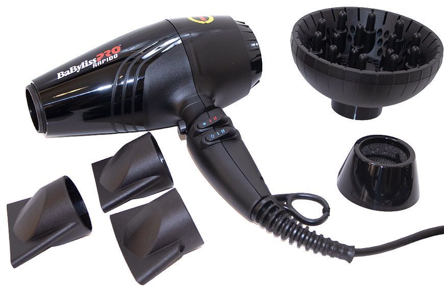 Фен для волос с ионизацией BaByliss Pro Rapido черный 2200 W 00-00011234 фото