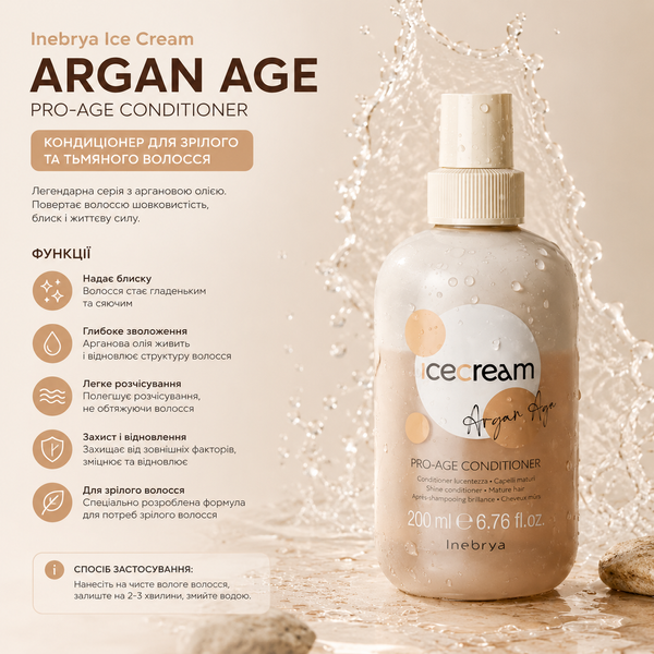 Кондиционер с аргановым маслом двухфазный Inebrya Pro Age 2-Phase Argan Oil Conditioner 200 мл 00-00021382 фото