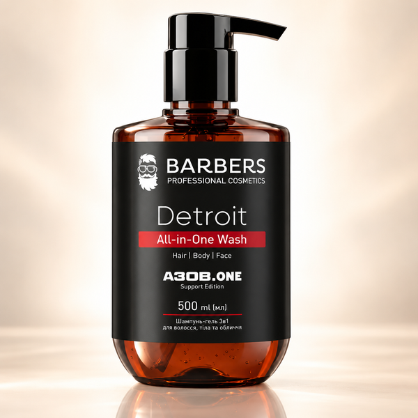 Шампунь-гель для волосся, тіла та обличчя Barbers Detroit 3 в 1 500 мл 00-00027810 фото