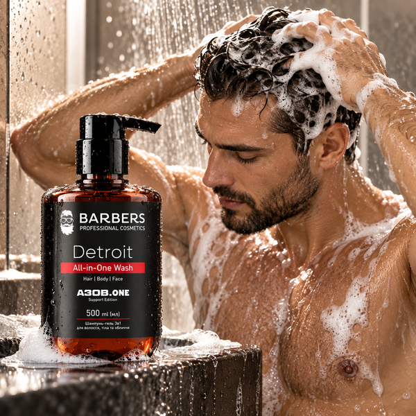 Шампунь-гель для волосся, тіла та обличчя Barbers Detroit 3 в 1 500 мл 00-00027810 фото
