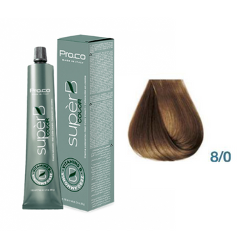 Фарба для волосся безаміачна Pro.Color Super B Hair Color Cream №8.0 Light Blond 100 мл 00-00021251 фото