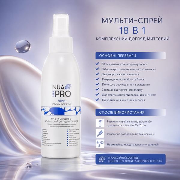 Спрей 18в1 комплексный уход мгновенного действия Nua Pro Multiaction Spray 150 мл 00-00020684 фото