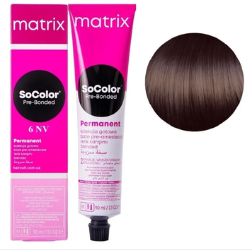Крем-краска Matrix SoColor Pre-Bonded Cream №6NV Темный блондин натуральный фиолетовый 90 мл 00-00026511 фото