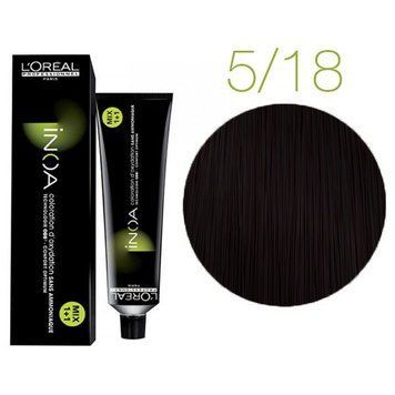Крем-фарба для волосся L'Oreal Professionnel INOA 5/18 Світлий шатен попелястий мокка 60 мл 00-00004704 фото