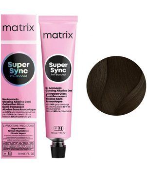 Крем-фарба безаміачна Matrix Super Sync Pre-Bonded №4A Ash brown 90 мл 00-00024978 фото