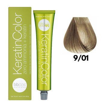 Крем-краска безаммиачная для волос BBCos Keratin Color №9.01 Very Light Ash Blonde 100 мл 00-00023240 фото