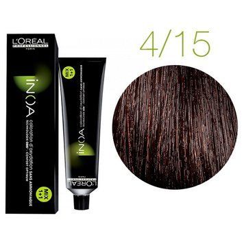 Крем-фарба для волосся Loreal Professionnel INOA 4/15 темний шатен попелясто-червоний 60 мл 00-00004708 фото