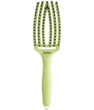 Щітка масажна для волосся Olivia Garden Finger Brush Iconic Boar&Nylon Green Pistachio 00-00027334 фото