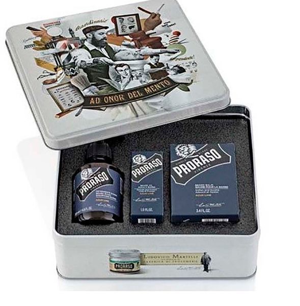 Набор подарочный для уход за бородой из 3-х предметов Proraso beard kit Azur Lime 00-00012883 фото