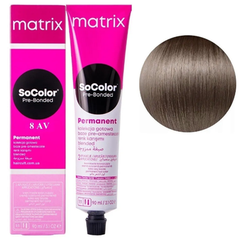 Крем-краска Matrix SoColor Pre-Bonded Cream №8AV Перламутровый пепельный светлый блондин 90 мл 00-00026589 фото