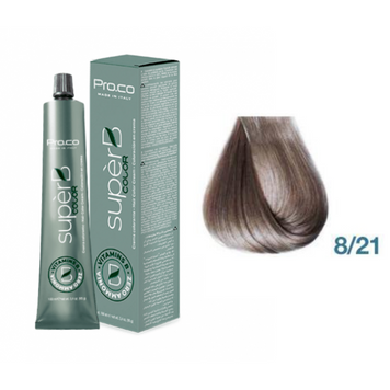 Фарба для волосся безаміачна Pro.Color Super B Hair Color Cream №8.21 Light Violet Ash Blond 100 мл 00-00021255 фото