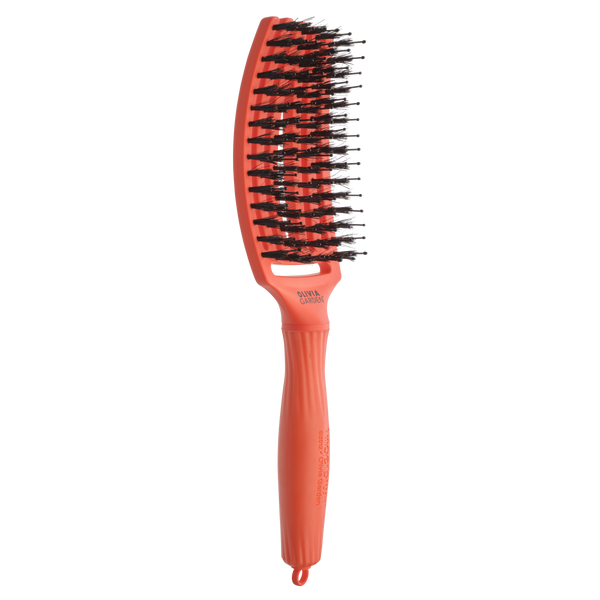 Щетка массажная для волос Olivia Garden Finger Brush Iconic Boar&Nylon Orange Spritz 00-00027335 фото