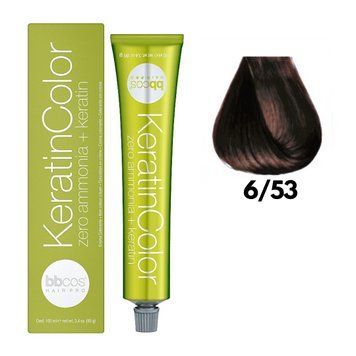 Крем-фарба безаміачна для волосся BBCos Keratin Color №6.53 Blonde Dark Gold Mahogany 100 мл 00-00023211 фото