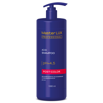 Шампунь кислотний з дозатором Master LUX Professional Acid Shampoo Post Color 1000 мл 00-00019248 фото