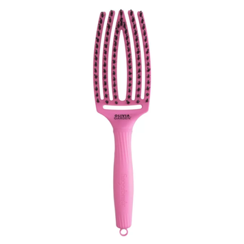 Щітка масажна для волосся Olivia Garden Finger Brush Iconic Boar&Nylon Pink Granita 00-00027337 фото