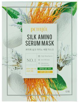 Маска для лица с протеинами шелка Petitfee Silk Amino 25 мл*10 шт 00-00011408 фото
