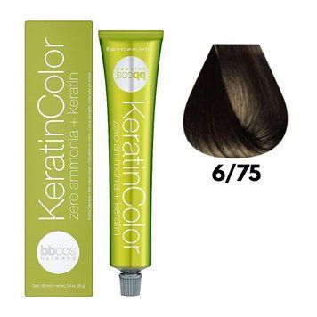 Крем-фарба безаміачна для волосся BBCos Keratin Color №6.75 Dark Chocolate Blond 100 мл 00-00023213 фото