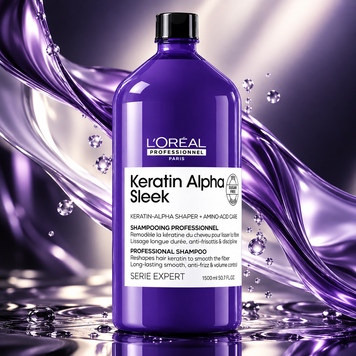 Шампунь для гладкості волосся L'Oreal Professionnel Keratin Alpha Sleek Shampoo 1500 мл 00-00027303 фото