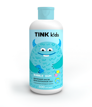 Средство 3 в 1 для купания детское TINK KIDS Bubble Gum 500 мл 00-00025560 фото