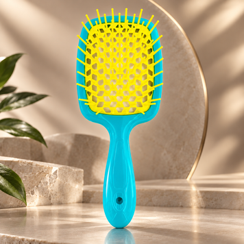 Щітка для волосся Janeke Superbrush Блакитно-жовта 00-00020386 фото