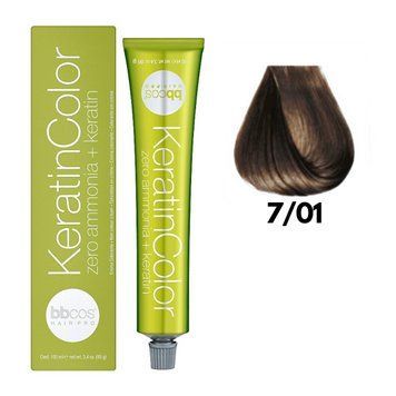 Крем-фарба безаміачна для волосся BBCos Keratin Color №7.01 Natural Blonde 100 мл 00-00023216 фото