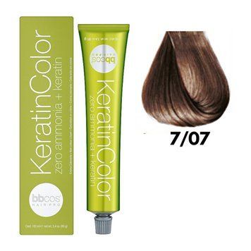 Крем-фарба безаміачна для волосся BBCos Keratin Color №7.07 Tobacco 100 мл 00-00023217 фото