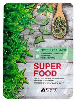 Маска тканевая для лица с экстрактом зеленого чая Eyenlip Super Food Green Tea Mask 23 мл 00-00018474 фото