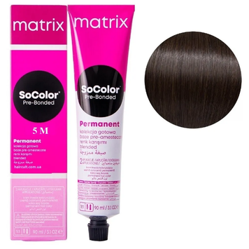 Крем-краска Matrix SoColor Pre-Bonded Cream №5M Светлый шатен мокко 90 мл 00-00026600 фото