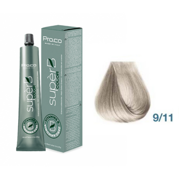 Фарба для волосся безаміачна Pro.Color Super B №9.11 Intensive Ash Very Light Blond 100 мл 00-00021263 фото