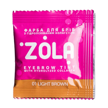 Краска для бровей с коллагеном в саше Zola Eyebrow Tint With Collagen №01 Light Brown 5 мл 00-00021913 фото