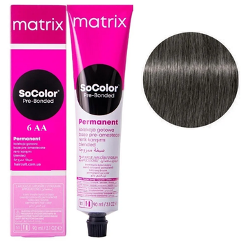 Крем-краска Matrix SoColor Pre-Bonded Cream №6AA Шатен глубокий пепельный 90 мл 00-00026601 фото