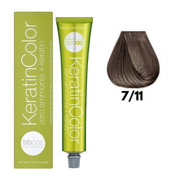 Крем-фарба безаміачна для волосся BBCos Keratin Color №7.11 Natural Intense Ash Blonde 100 мл 00-00023219 фото