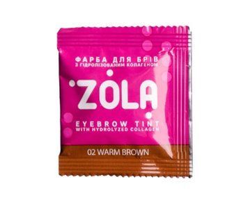 Краска для бровей с коллагеном в саше Zola Eyebrow Tint With Collagen №02 Warm Brown 5 мл 00-00021914 фото