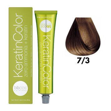 Крем-фарба безаміачна для волосся BBCos Keratin Color №7.3 Golden Blonde 100 мл 00-00023220 фото