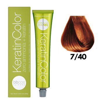 Крем-фарба безаміачна для волосся BBCos Keratin Color №7.40 Copper Intensive 100 мл 00-00023221 фото