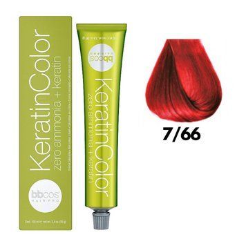Крем-фарба безаміачна для волосся BBCos Keratin Color №7.66 Intense Red Blond 100 мл 00-00023222 фото