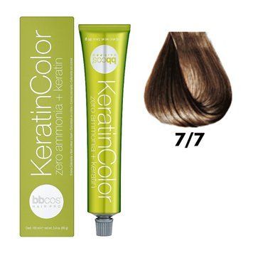 Крем-фарба безаміачна для волосся BBCos Keratin Color №7.7 Beige Blond 100 мл 00-00023223 фото