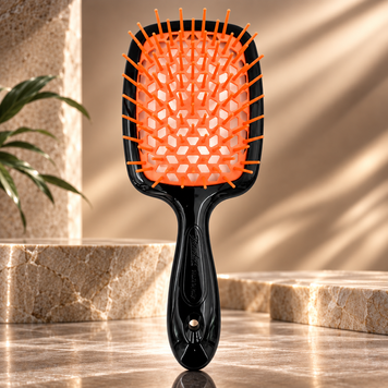 Щітка для волосся Janeke Superbrush Чорно-оранжева 00-00018967 фото
