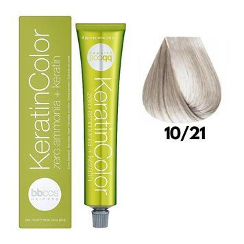 Крем-фарба безаміачна для волосся BBCos Keratin Color №10.21 Blond Extra Light Purple Ash 100 мл 00-00023175 фото