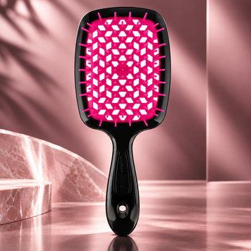 Щітка для волосся Janeke Superbrush Чорно-рожева 00-00018039 фото